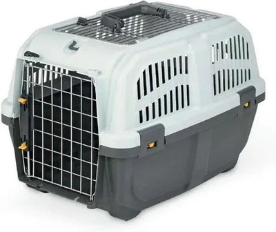 Produktbild von Famanu Transportbox für Haustiere - Grau - Maße L - 55 x B - 36 x H - 35