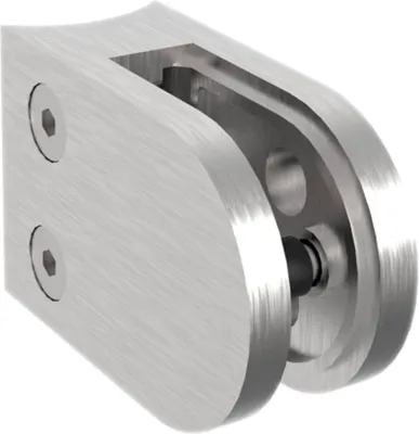 Produktbild von ECONOMY Glasklemmbeschlag Mod.25 f.Rundrohr 42,4mm,rund,Edelstahl geschliffenV2A