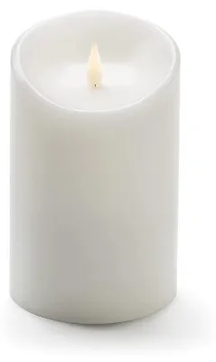 LED-Wachskerze mit 3D-Flamme, warmweiß, 16 cm, Timer