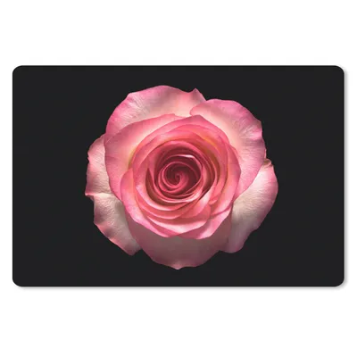 Produktbild von MuchoWow® Schreibtischunterlage Rosen - Rosa - Schwarz 60x40 cm - XXL Mauspad - Großes Mauspad