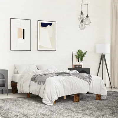 Produktbild von "2026 Promotion" Bettgestell moderne - Räuchereiche - 120x200 cm - Holzwerkstoff und Metall - Polsterbett CC30284