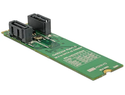 Produktbild von DeLOCK 62961, M.2, SATA, Grün, Asmedia ASM1092R, 6 Gbit/s, 0, 1, JBOD