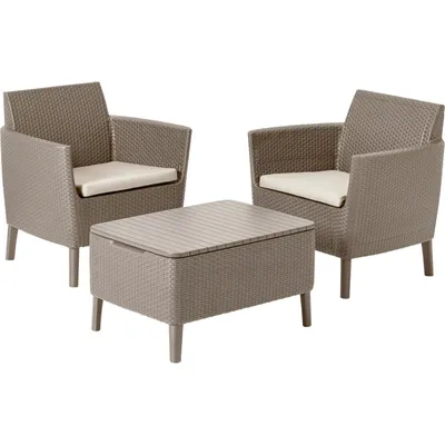 Produktbild von Keter Balkonmöbel-Set Balkonset Sitzgarnitur Set Salemo 3-teilig braun beige