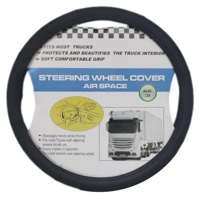 Obrázek produktu pro Univerzální potah volantu z umělé kůže, černý, pro nákladní automobily (44–46 cm)
