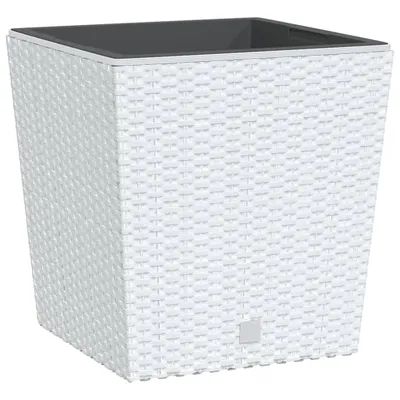 Immagine prodotto di vidaXL Fioriera con inserto estraibile bianco 21/32 L PP rattan