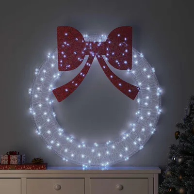 Produktbild von vidaXL Kranz mit 150 LEDs Kaltweiß 120 cm Acryl