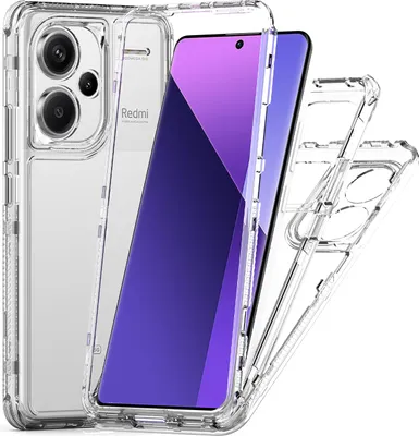 Immagine prodotto di Custodia trasparente per Xiaomi Redmi Note 13 Pro + 5G, Custodia ibrida antiurto in TPU e PC trasparente