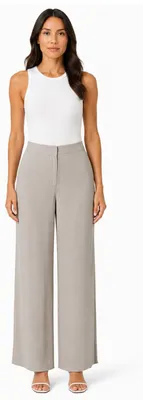 Produktbild von Zara Damen Hose Satin Schlaghose Beige M