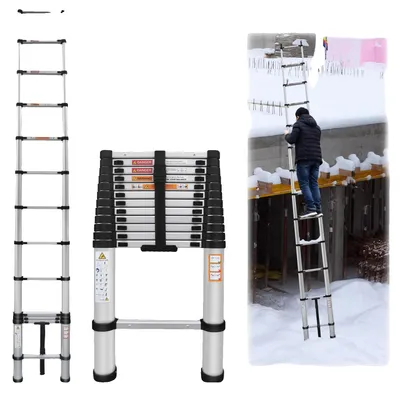 Immagine prodotto di Scala telescopica, portata massima 150 kg, gradini antiscivolo, altezza 5 metri