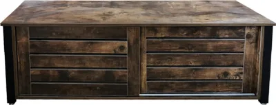 Produktbild von VDD Tough Industrial TV-Möbel Sideboard, 130 cm breit, Braun, mit Schiebetüren, viel Stauraum für Mediengeräte & Konsolen in Wohnzimmer, Schlafzimmer & Büro