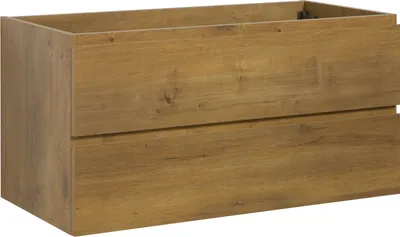 Produktbild von Badplaats Waschbeckenunterschrank Angela 100 x 48 cm Eiche - Hängender Badezimmerschrank mit 2 Schubladen, Vormontiert und mit Soft-Close