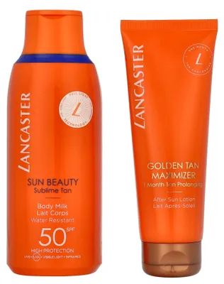 Zdjęcie produktu dla Lancaster My Sun Duo SPF 50, Unisex, Skóra uniwersalna, Nawilżający, Ochrona, Naprawa, 175 ml, 125 ml, INGREDIENTS BODY MILK: AQUA/WATER/EAU, DIISOPROPYL ADIPATE, DICAPRYLYL CARBONATE, GLYCERIN, BUTYL...