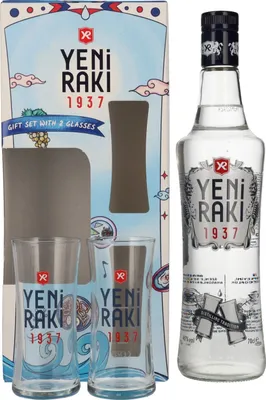 Produktbild von Yeni Raki 45% Vol. 0,7l in Geschenkbox mit 2 Gläsern