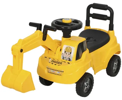 Produktbild von AIYAPLAY Sitzbagger Kinder Aufsitzbagger mit Schaufel Lenkrad Hupe, Stauraum
