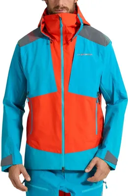 Hardshelljacke "Supercouloir GTX Pro Jkt M" von La Sportiva in Blau und Orange; geeignet für Herren.