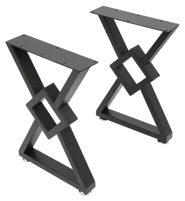 Produktbild von Tischbeine & Tischgestell - Möbelfüße - Metall - Für Couchtisch, Esstisch, Schreibtisch, Bank - Schwarz
