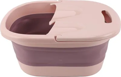 Produktbild von Faltbare Fußbadewanne mit Massage Akupunkturpunkt PP Silikon Fußbadewanne zum Einweichen der Füße Rot