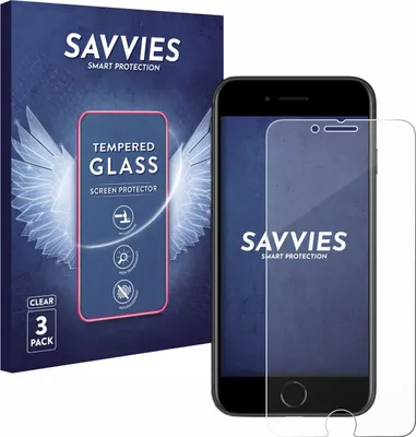 Produktbild von 3x Savvies Schutzglas für Apple iPhone SE 2 / SE 3 Displayschutz 9H Glas klar transparent