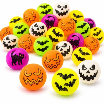 Produktbild von 72pcs Halloween Leuchtender Hüpfball, Nachtlicht Gummiball für Kinder, fluoreszierender Springball, Partygeschenk & Spielzeug
