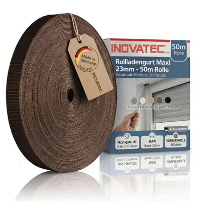 Produktbild von INOVATEC 50 m Rollladen Gurtband Maxi 23 mm braun
