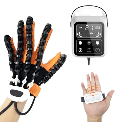 Produktbild von Hand Rehabilitation Roboter Handschuhe, 4 Modi & 9 Stärke Ebenen Roboter Handschuh für Hemiplegie Hand Therapie, linken Hand S