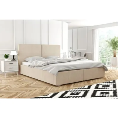 Produktbild von ADIDAR Emmia Polsterbett 200x200cm Metallrahmen mit hydraulischen Wagenhebern Lattenrost Bettkasten Premium Design (Aprikose - Magic Velvet 2244)