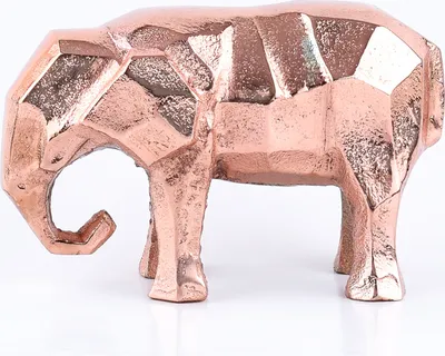 Produktbild von Marrakesch Dekofiguren aus Aluminium Elefant Kupfer 19cm Groß Tierfiguren Skulptur als Tischdekoration