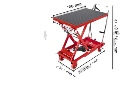 Zdjęcie produktu dla Hydrauliczny wózek z podnośnikiem, nośność 330/500 funtów, antypoślizgowa podkładka, czerwony 500 funtów