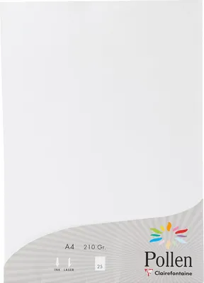 Produktbild von Clairefontaine Pollen Papier Perlmutt-Weiß 210g/m² DIN-A4 25 Blatt