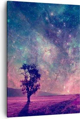 Produktbild von Bild auf Leinwand - Leinwandbild - Einteilig - Kosmos Baum Wiese - 50x70cm - Wand Bild - Wanddeko - Wandbilder - Leinwanddruck - Kunstdruck - Wanddekoration - Leinwand bilder - Wandbild - PA50x70-4225