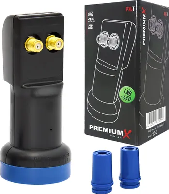 Produktbild von PremiumX Twin LNB PXL-T LED Empfangskopf Sat 2 Teilnehmer Wetterschutz