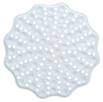 Image de Tapis de douche rond en plastique antidérapant - Blanc - D 60 cm