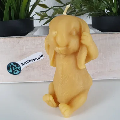 Immagine prodotto di Candela in cera d'api Coniglio con le orecchie 10 cm