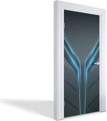 Produktbild von Türdeko Aufkleber Selbstklebende Wandsticker Personalisiert - Futuristisches Neonmuster - 95 x 205 cm