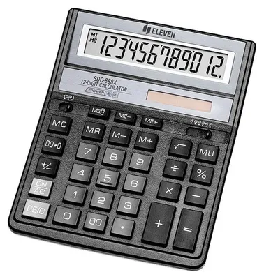 Obrázek produktu pro Eleven Kalkulačka SDC888XBK, černá, stolní, dvanáctimístná