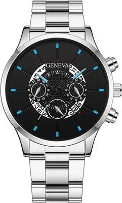 Produktbild von Dylan Herrenuhr - Stilvolle Silber/Schwarz/Blau Uhr für Herren KP25970