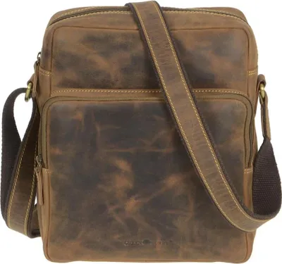 Produktbild von Greenburry Herrentasche Umhängetasche Leder braun Tasche Schultertasche Vintage antikbraun 1654-25
