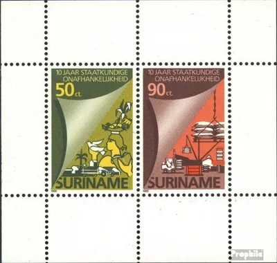 Produktbild von Briefmarken Suriname 1985 Mi Block42 (kompl.Ausg.) postfrisch Unabhängigkeit