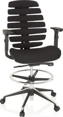 Produktbild von hjh OFFICE Counterstuhl ERGO LINE II WORK Arbeitsstuhl mit Armlehnen (höhenverstellbar) Stoff
