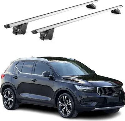 Zdjęcie produktu dla Bagażnik dachowy Podstawowy bagażnik do Volvo XC40 2018-2025 100 kg Aluminium Srebrny 2 części ABE