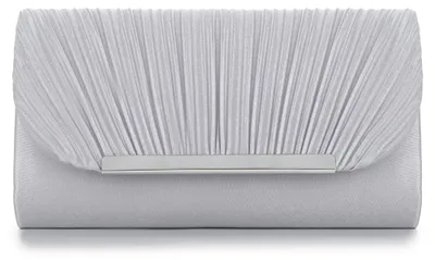 Productafbeelding van Solidchoice - Satijnen Avondclutch met Plooien en Afneembare Ketting