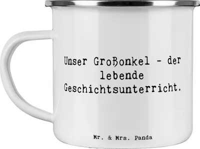 Produktbild von Mr. & Mrs. Panda Pott Spruch Großonkel Geschichtsunterricht - Weiß - Geschenk, Familienfeste, Verwandtschaftsbeziehung, Anekdoten, Kaffeepott, Familie, Lächeln, Jubiläen