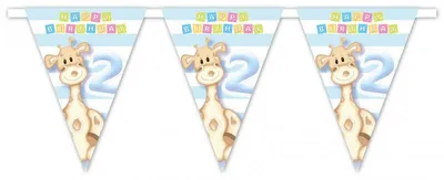 Produktbild von 2. Geburtstag Giraffe Junge Wimpelkette