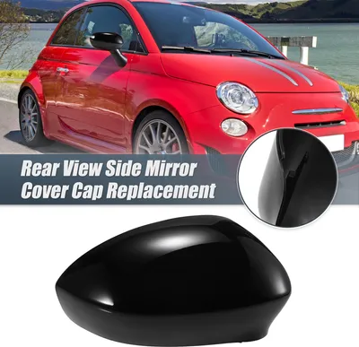 Image de Coque De Remplacement Noire Pour Rétroviseur Extérieur Droit De Voiture pour Fiat 500 2007-2023 - Accessoire De Décoration Extérieure Pour Protéger Rétroviseur