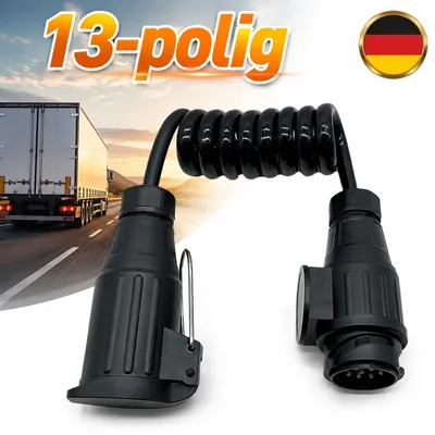 Produktbild von Spiralkabel 1m 13-polig Anhängerkabel Verlängerungskabel Anhänger Wohnwagen LKW