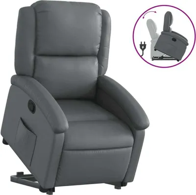 Produktbild von vidaXL Relaxsessel mit Aufstehhilfe Grau Kunstleder