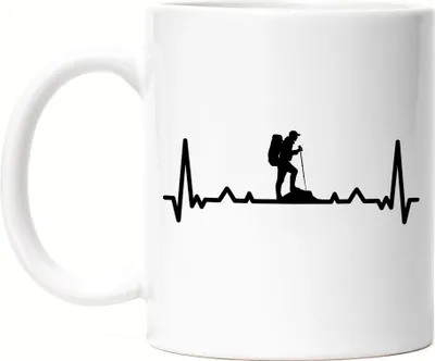 Produktbild von Hiking Tasse Weiß Berg Berge Hügel Gipfel Bergsteigen Wandern Wanderroute Sport Aussicht Leidenschaft Bergschuhe