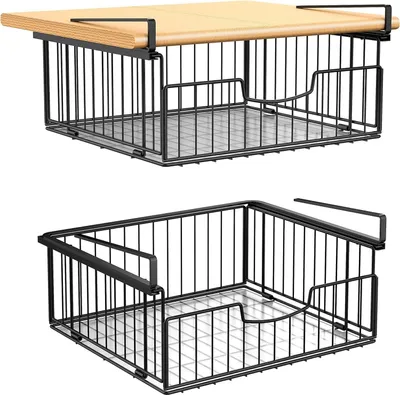 Produktbild von Aufbewahrungskörbe Set von 2 - Hängende Metallkörbe für Küche und Büro
