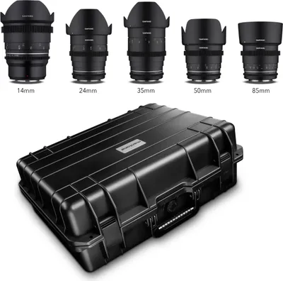 Produktbild von Samyang MF 14mm/24mm/35mm/50mm/85mm MK2 VDSLR Videoobjektive Kofferset für MFT (1023197)