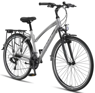 Immagine prodotto di Licorne Bike L-V-ATB Premium Trekking Bike in 28 pollici - bici per uomini, ragazzi, ragazze e donne - cambio Shimano a 21 velocità - city bike - bici da uomo